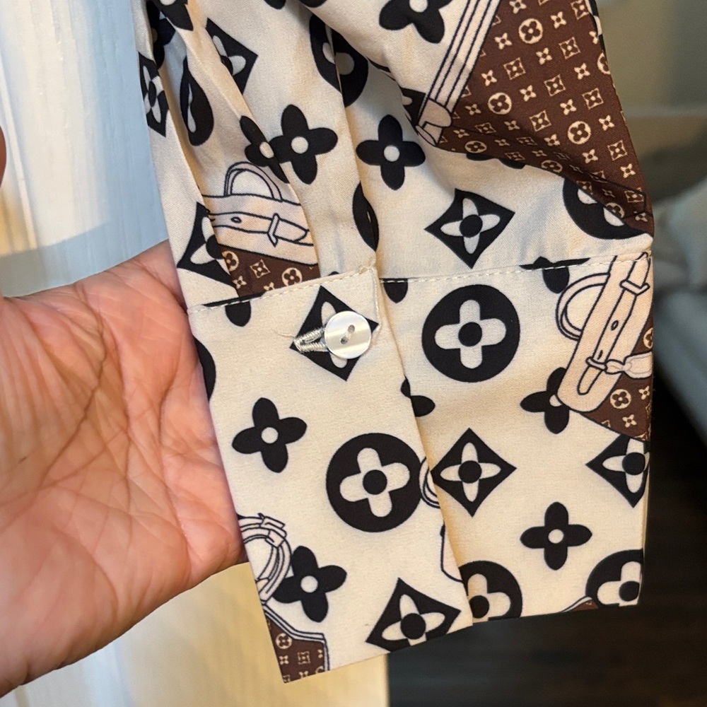 Patterned Wrap Blouse - image 5